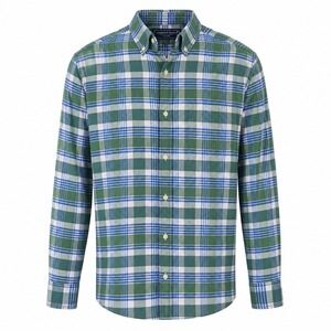 Vineyard Vines Mens Classic Fit Plaid Stretch Button Down Shirt Blue Green Small
